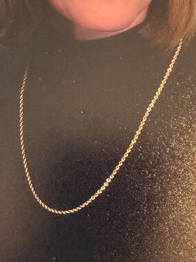 14K Yellow Gold twisted rope chain necklace